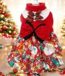 画像2: クリスマス ワンピース　かわいいクリスマス柄赤スカート (2)